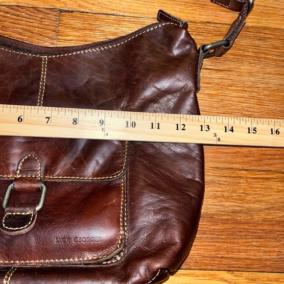 Jack‎ Georges Voyager Messenger Bag Crossbody Brown genuine Leather Unisex purse - Picture 6 of 14